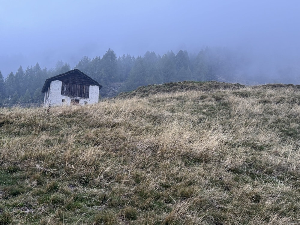 Hütte im Nebel